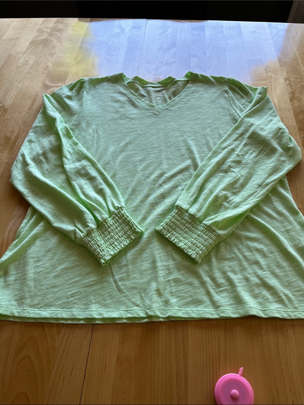 Belle by Kim Gravel Mint Green V‑Neck Long Sleeve Top